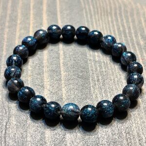 3/$15 Hand Crafted Sparkling Blue and Black Beaded Bracelet